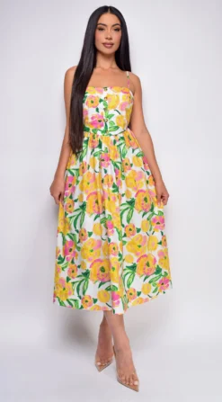 Delos Yellow Floral Tie Back Waist Midi Dress -Deals Dress Store DSC 0899 2 copy d81dd22e c0cb 428b 8168 93c08d5bc746 scaled