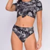 Minorca Camo Tie-Up Crop Top Bikini