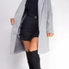 Amaris Gray Long Line Coat
