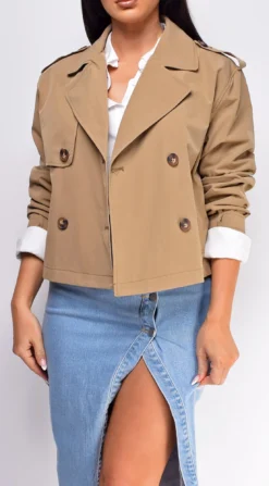 Devin Beige Cropped Trench Jacket -Deals Dress Store DSC 0912copy
