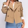Devin Beige Cropped Trench Jacket