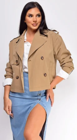 Devin Beige Cropped Trench Jacket -Deals Dress Store DSC 0946 3 copy
