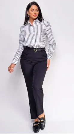 Menora Black Slim Fit Pants