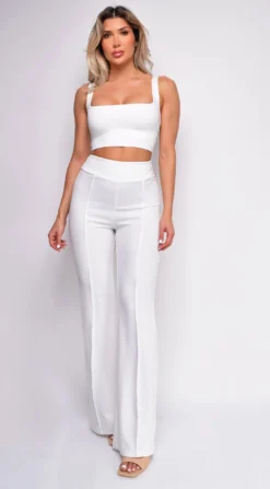 Ellery White High Waist Flare Pants